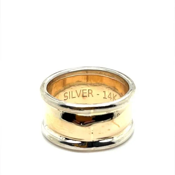 14K Yellow Gold and Sterling Silver Estate Garnet Ring
