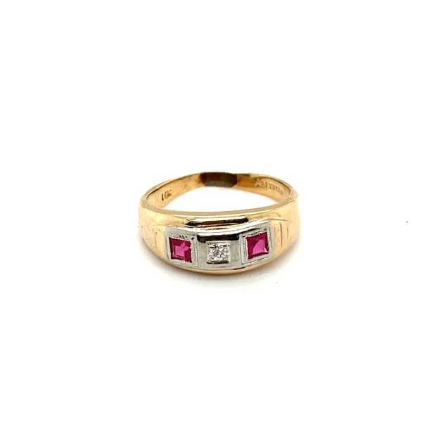 14K Yellow Gold Diamond and Ruby Estate Fashion Ring Minor Jewelry Inc. Nashville, TN