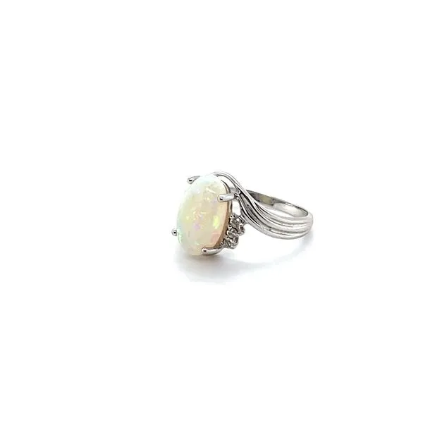 14K White Gold Estate Opal and Diamond Ring Image 2 Minor Jewelry Inc. Nashville, TN