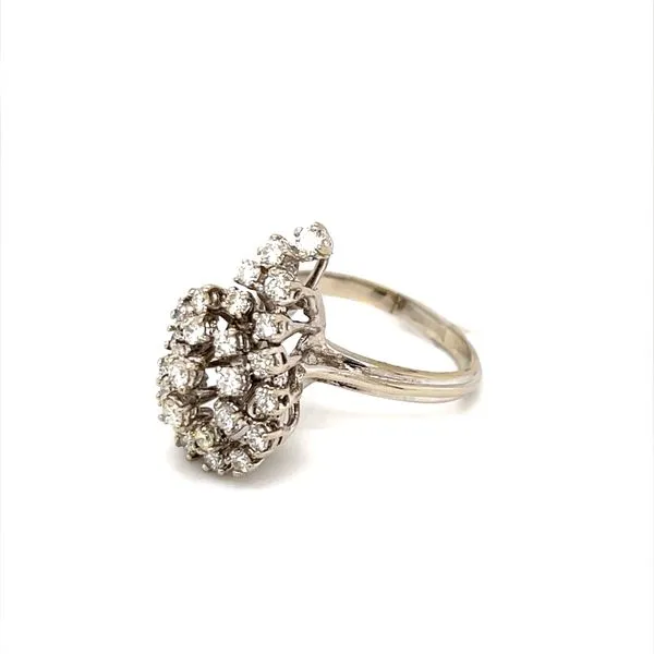 14K White Gold Estate Diamond Cluster Ring Image 2 Minor Jewelry Inc. Nashville, TN