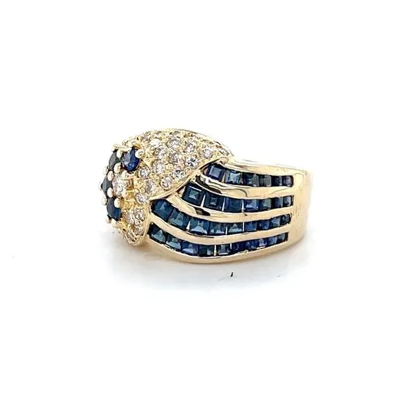 18K Yellow Gold Estate Sapphire and Diamond Ring Image 2 Minor Jewelry Inc. Nashville, TN