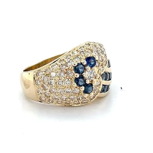 18K Yellow Gold Estate Sapphire and Diamond Ring Image 3 Minor Jewelry Inc. Nashville, TN