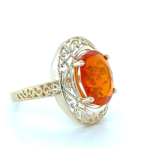 14K Yellow Gold Estate Fire Opal Ring Image 3 Minor Jewelry Inc. Nashville, TN