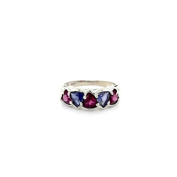 14K White Gold Estate Garnet and Iolite Ring Minor Jewelry Inc. Nashville, TN