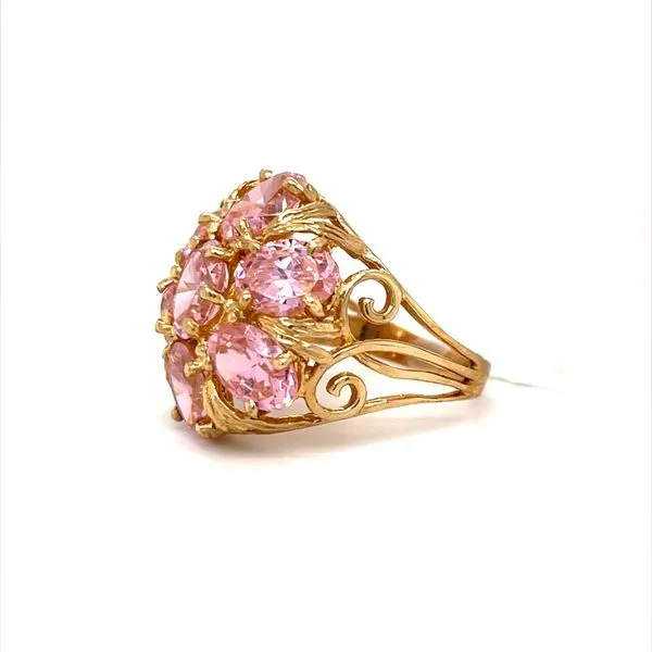 10K Yellow Gold Estate Pink Cubic Zirconia Ring Image 2 Minor Jewelry Inc. Nashville, TN