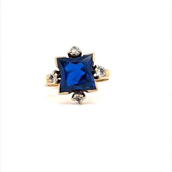 10K Yellow Gold Estate Blue and White Spinel Ring Minor Jewelry Inc. Nashville, TN