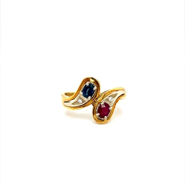 18K Yellow Gold Estate Ruby, Sapphire, and Diamond Ring Minor Jewelry Inc. Nashville, TN
