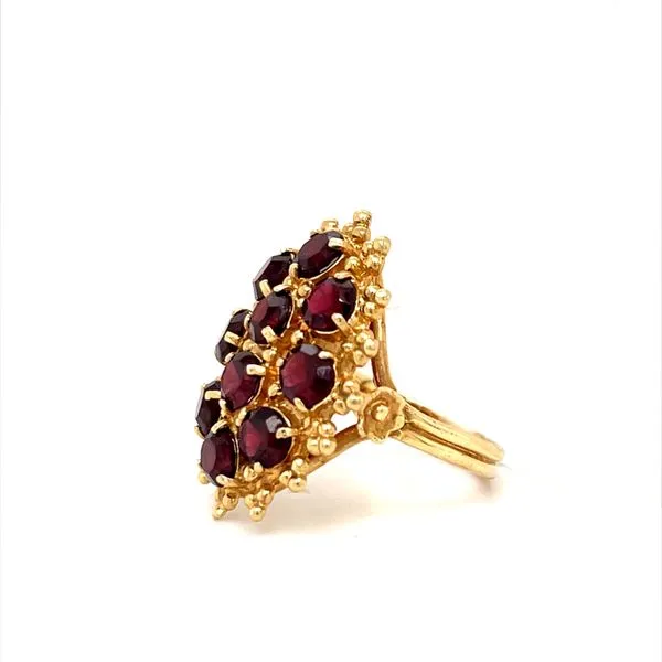 14K Yellow Gold Estate Garnet Cluster Ring Image 2 Minor Jewelry Inc. Nashville, TN