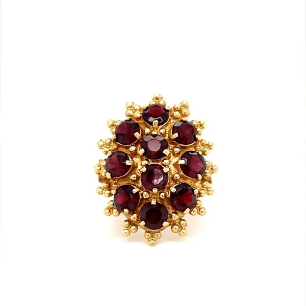 14K Yellow Gold Estate Garnet Cluster Ring Minor Jewelry Inc. Nashville, TN