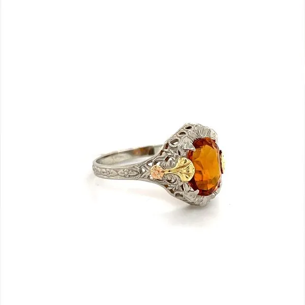 18K White Gold Estate Citrine Ring