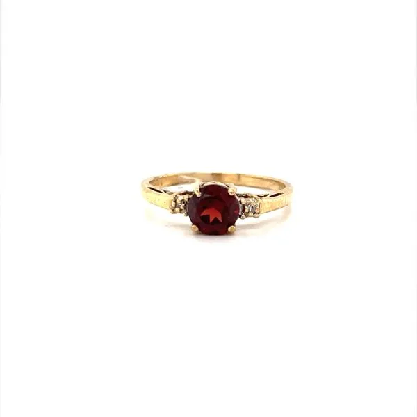 10K Yellow Gold Estate Garnet and Diamond Ring Image 2 Minor Jewelry Inc. Nashville, TN