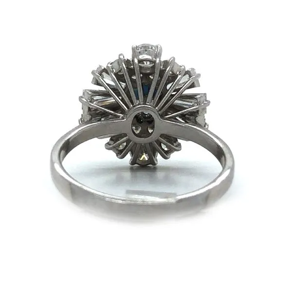 18K White Gold Estate Sapphire and Diamond Ballerina Ring Image 2 Minor Jewelry Inc. Nashville, TN