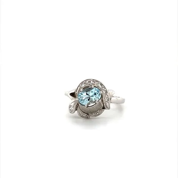 14K White Gold Estate Aquamarine and Diamond Ring Minor Jewelry Inc. Nashville, TN