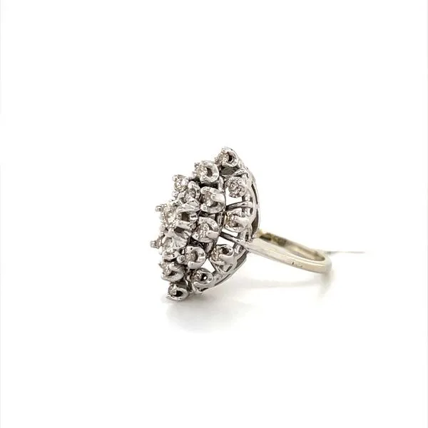 14K White Gold Estate Diamond Cluster Ring Image 2 Minor Jewelry Inc. Nashville, TN