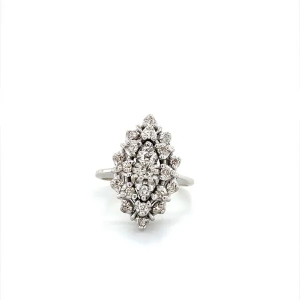 14K White Gold Estate Diamond Cluster Ring Minor Jewelry Inc. Nashville, TN