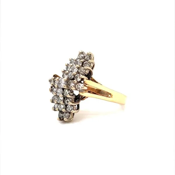 14K Yellow Gold Estate Diamond Cluster Ring Image 2 Minor Jewelry Inc. Nashville, TN