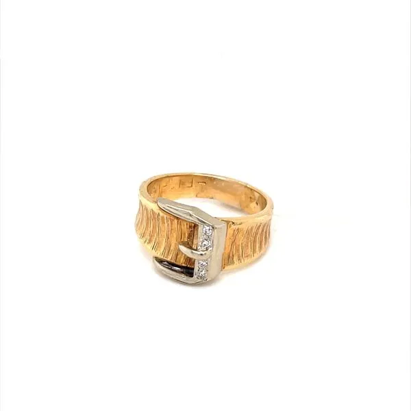 14K Yellow and White Gold Estate Diamond Buckle Ring Image 2 Minor Jewelry Inc. Nashville, TN