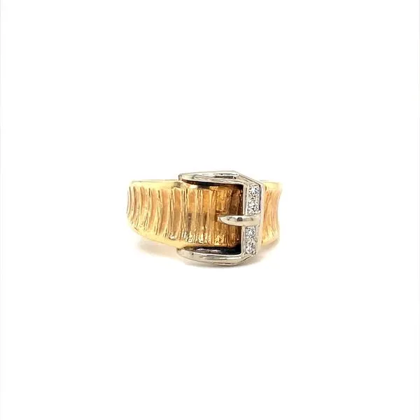 14K Yellow and White Gold Estate Diamond Buckle Ring Minor Jewelry Inc. Nashville, TN