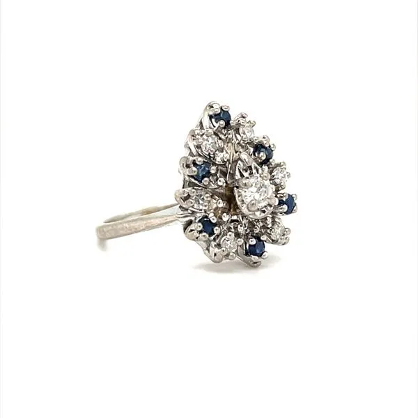 14K White Gold Estate Sapphire and Diamond Ring Image 2 Minor Jewelry Inc. Nashville, TN