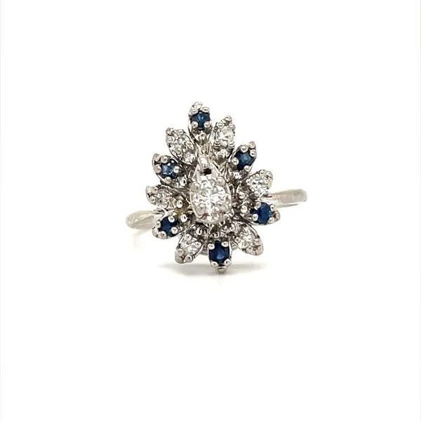 14K White Gold Estate Sapphire and Diamond Ring Minor Jewelry Inc. Nashville, TN