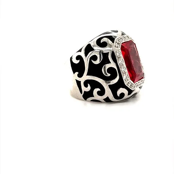 Sterling Silver Estate Lab Ruby Ring Image 2 Minor Jewelry Inc. Nashville, TN