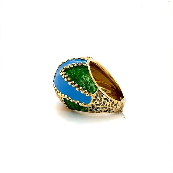 14K Yellow Gold Estate Enamel Dome Ring Image 2 Minor Jewelry Inc. Nashville, TN