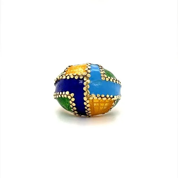 14K Yellow Gold Estate Enamel Dome Ring Minor Jewelry Inc. Nashville, TN