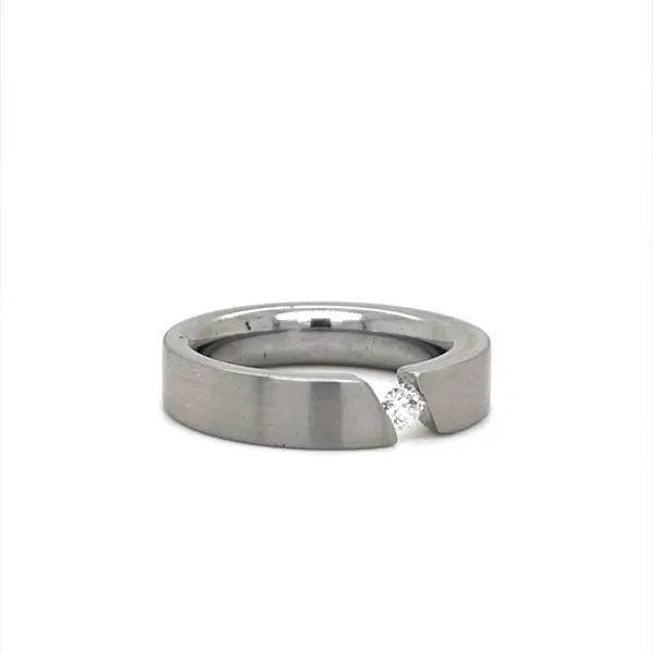 Titanium and Diamond 4.5mm Estate Band Image 2 Minor Jewelry Inc. Nashville, TN