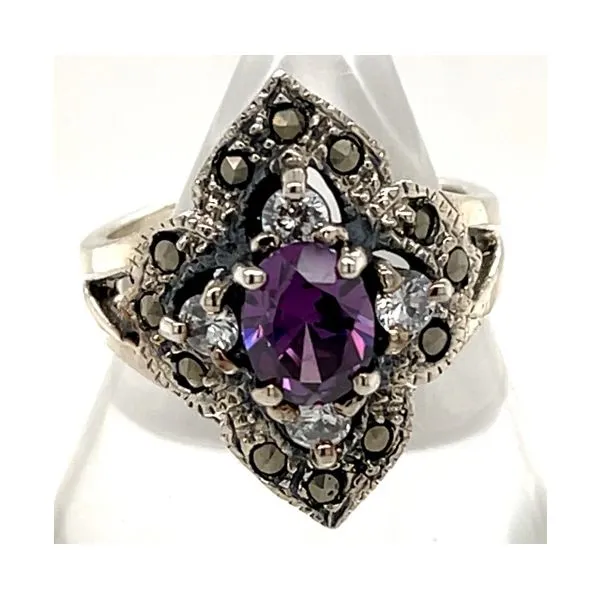Sterling Silver Estate Glass Stone Ring Minor Jewelry Inc. Nashville, TN