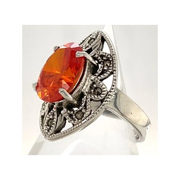 Sterling Silver Estate Glass Stone Ring Image 2 Minor Jewelry Inc. Nashville, TN