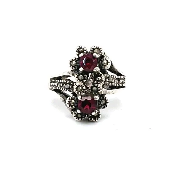 Sterling Silver Estate Garnet and Marcasite Ring Minor Jewelry Inc. Nashville, TN