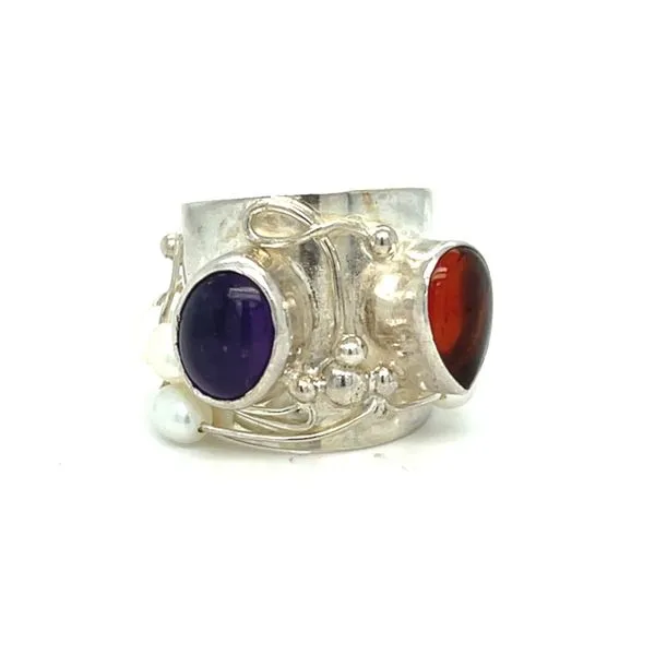 Sterling Silver Estate Citrine, Amethyst, and Fresh Water...
