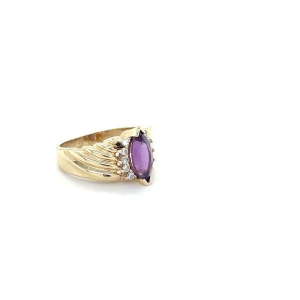 14K Yellow Gold Estate Amethyst and Diamond Ring Image 2 Minor Jewelry Inc. Nashville, TN