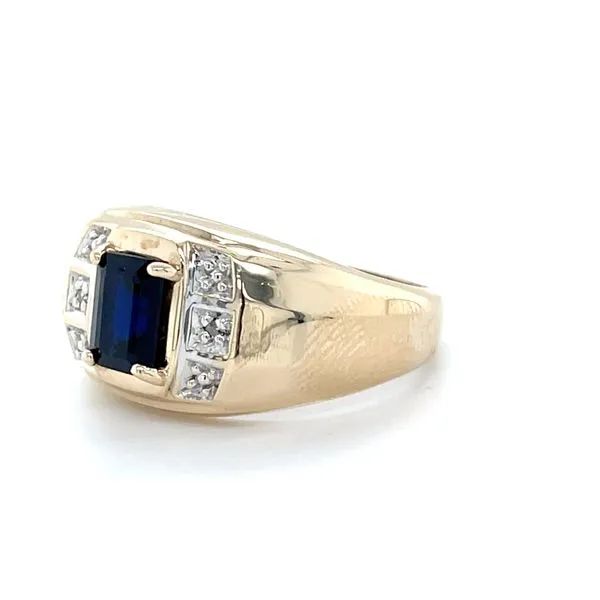 10K Yellow/White Gold Estate Sapphire & Diamond Fashion Ring
