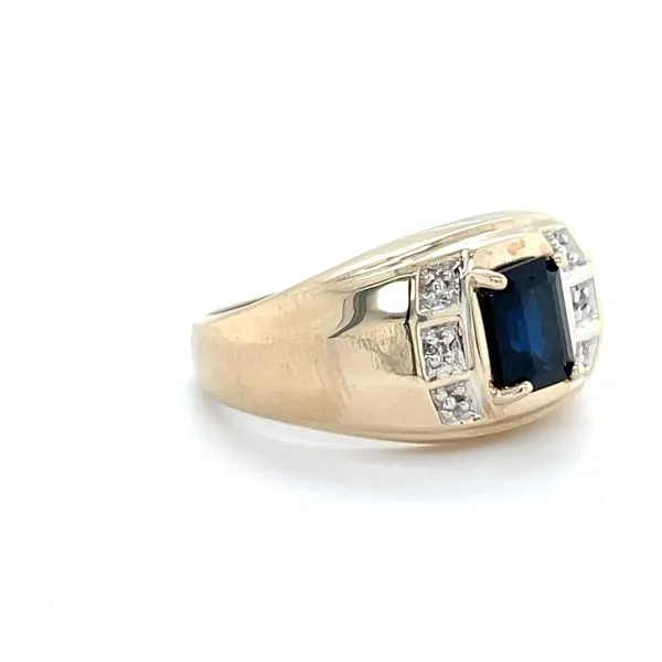 10K Yellow/White Gold Estate Sapphire & Diamond Fashion Ring