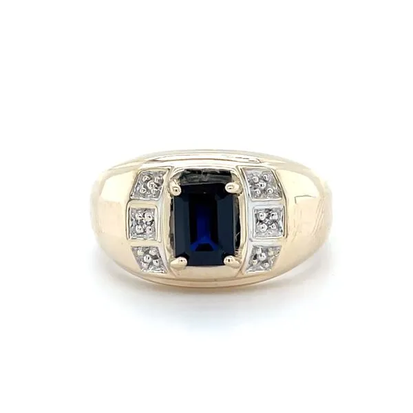10K Yellow/White Gold Estate Sapphire & Diamond Fashion Ring
