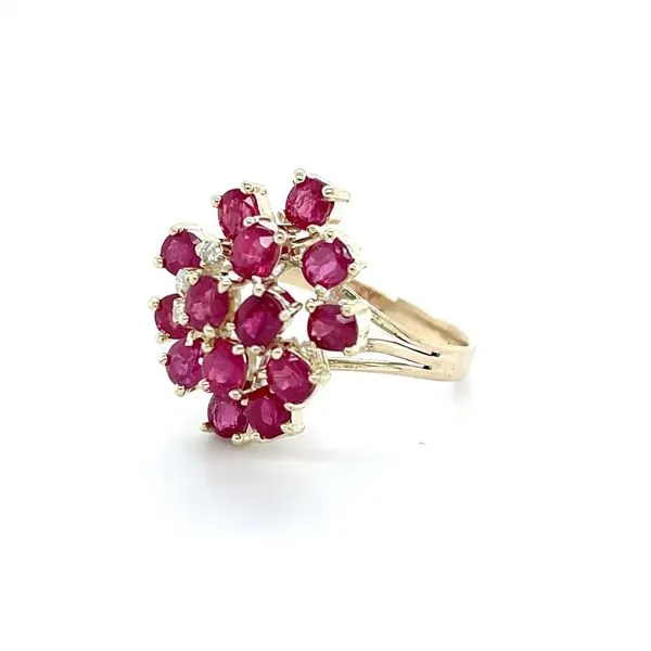 14K Yellow Gold Estate Mined Ruby and Diamond Ring Image 2 Minor Jewelry Inc. Nashville, TN