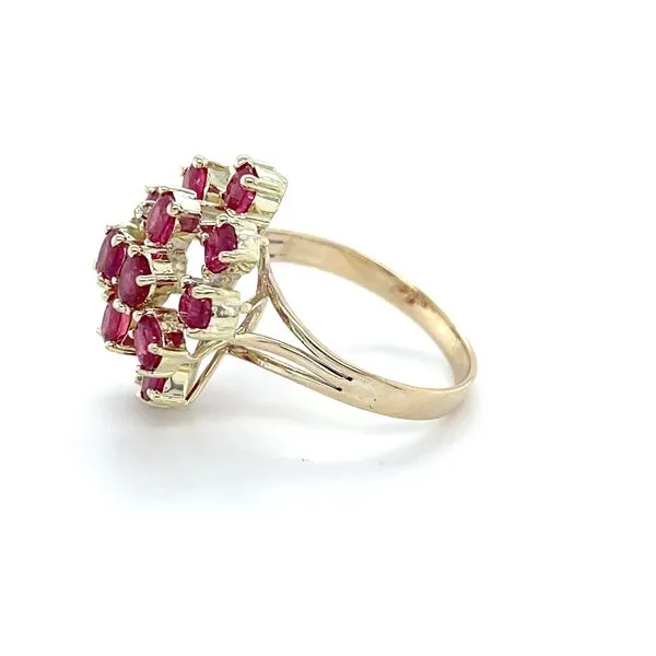 14K Yellow Gold Estate Mined Ruby and Diamond Ring Image 3 Minor Jewelry Inc. Nashville, TN