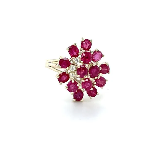 14K Yellow Gold Estate Mined Ruby and Diamond Ring Minor Jewelry Inc. Nashville, TN
