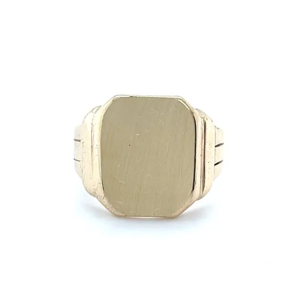 10K Yelllow Gold Estate 16x12.5mm Square Signet Ring similar item image
