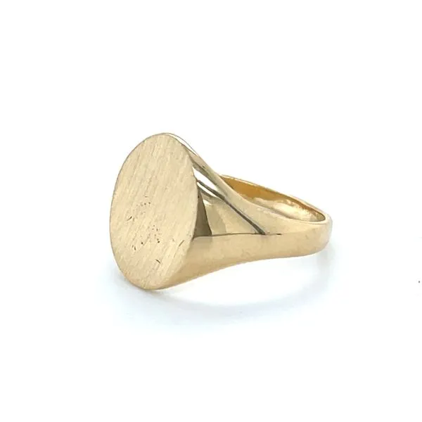 14K Yellow Gold Estate Oval 13x10mm Signet Ring