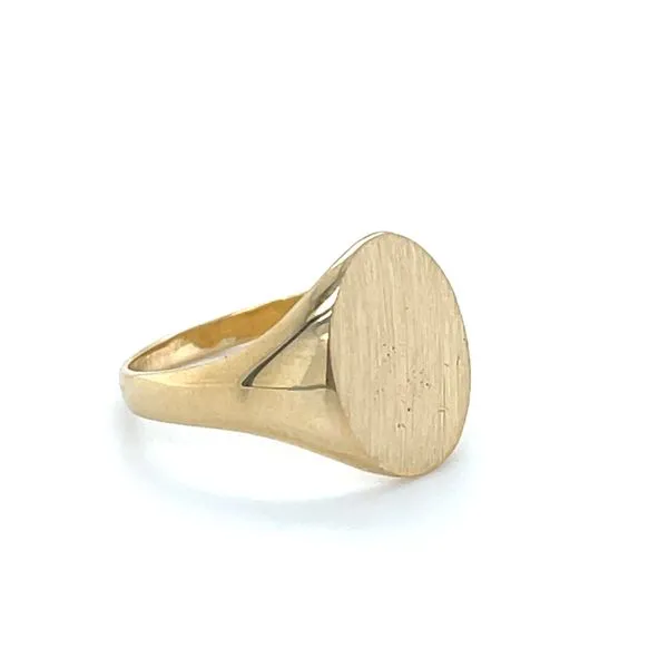 14K Yellow Gold Estate Oval 13x10mm Signet Ring