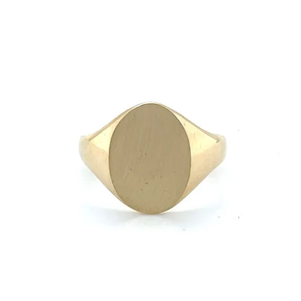 14K Yellow Gold Estate Oval 13x10mm Signet Ring