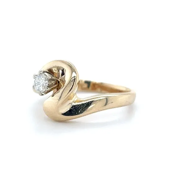 14K Yellow Gold Estate Mined Diamond Solitaire Ring Image 2 Minor Jewelry Inc. Nashville, TN