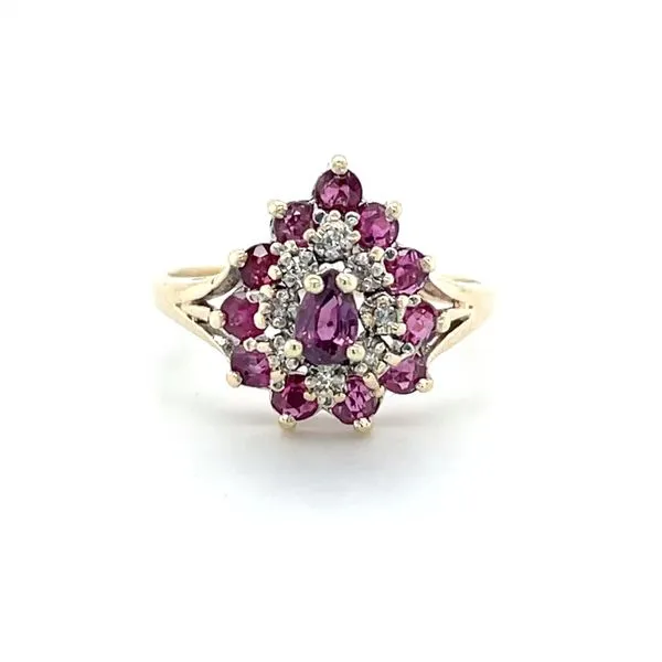 10K Yellow Gold Estate Mined Diamond and Purple Sapphire Ring Minor Jewelry Inc. Nashville, TN
