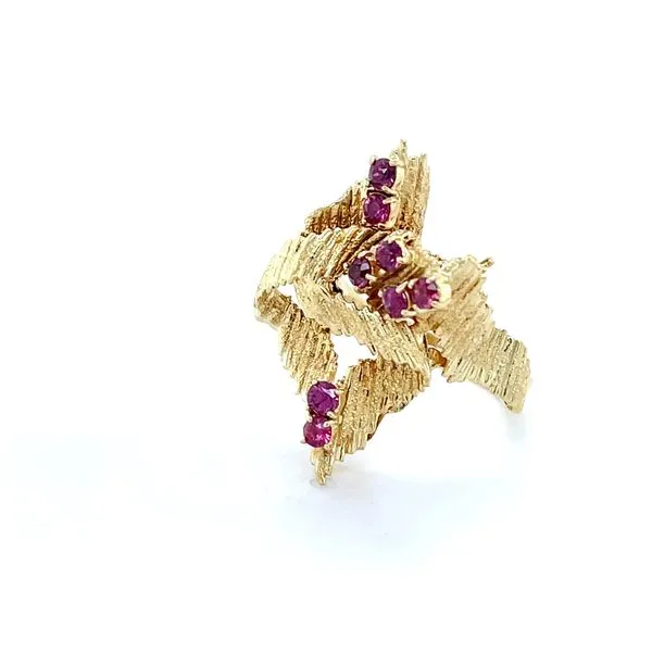 18K Yellow Gold Estate Mined Pink Sapphire Ring Image 2 Minor Jewelry Inc. Nashville, TN