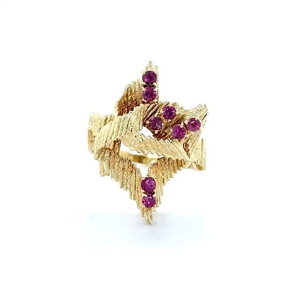 18K Yellow Gold Estate Mined Pink Sapphire Ring Minor Jewelry Inc. Nashville, TN