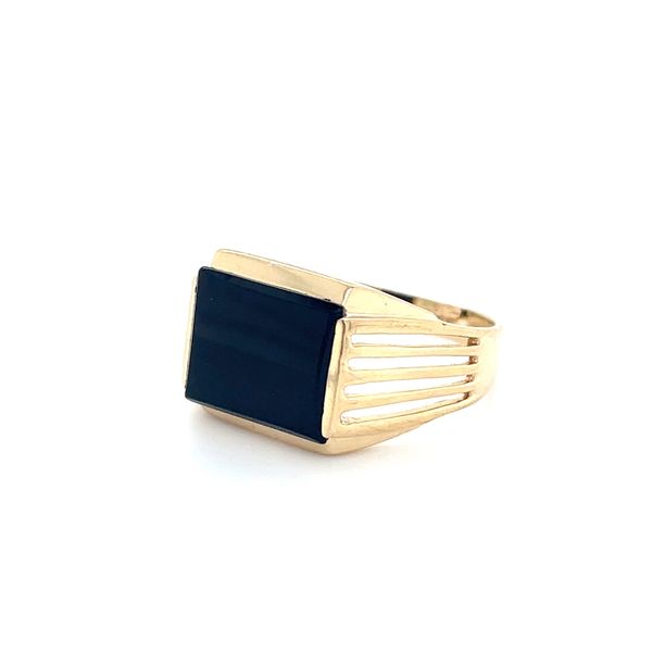10K Yellow Gold Estate Mined Black Onyx Ring Image 2 Minor Jewelry Inc. Nashville, TN