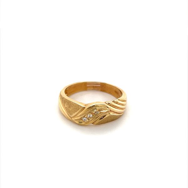 14K Yellow Gold Engraved Estate Diamond Ring Image 2 Minor Jewelry Inc. Nashville, TN