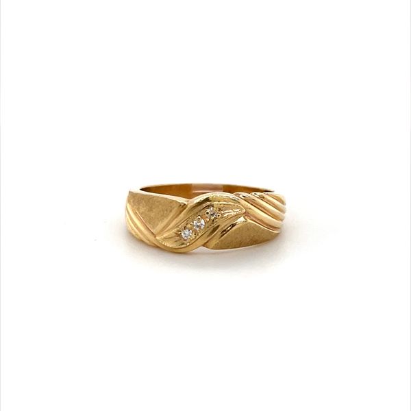 14K Yellow Gold Engraved Estate Diamond Ring Minor Jewelry Inc. Nashville, TN
